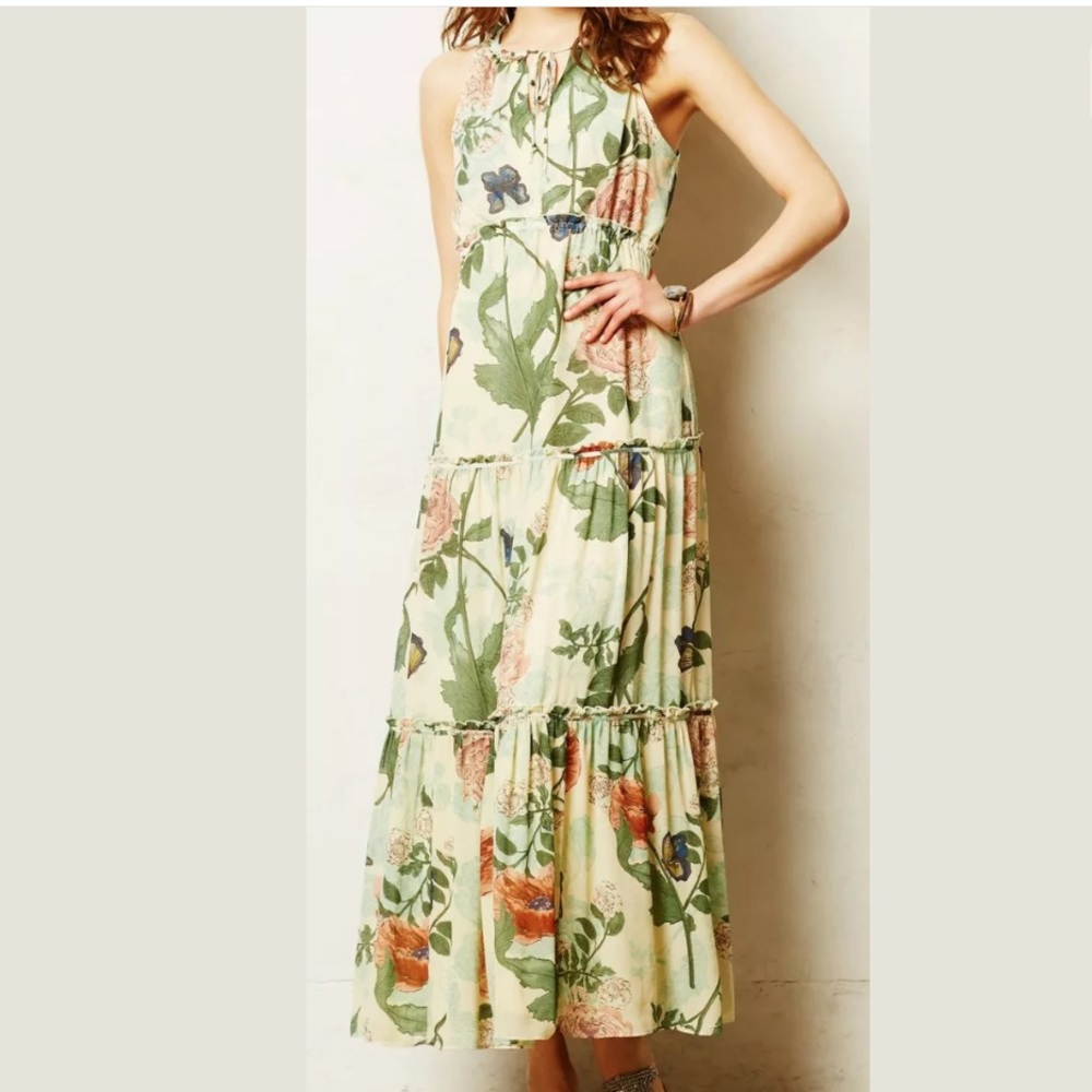 Anthropologie Maeve Maravilla tiered floral maxi 6